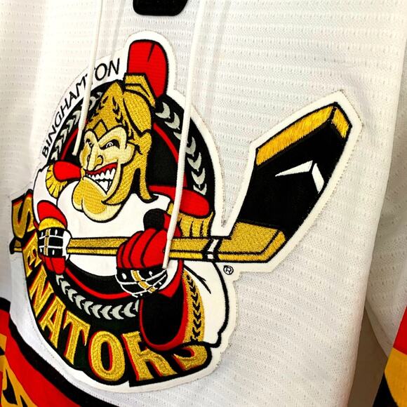 AUTHENTIC AMERICAN HOCKEY LEAGUE BINGHAMTON SENATORS HOCKEY JERSEY YOUTH SMALL - Picture 2 of 8